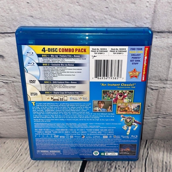 Toy Story 3 (Two-Disc Blu-ray / DVD Combo) digital copy with original paperwork - Picture 4 of 4